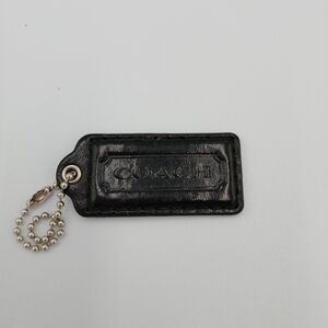 Coach Black Leather Embossed Hang Tag